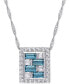 Фото #1 товара Macy's blue Topaz (1-5/8 ct. t.w.) & White Topaz (1/2 ct. t.w.) 17" Pendant Necklace in 10k White Gold