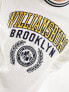 Abercrombie & Fitch Williamsburg oversized varsity sweatshirt with embroidery in white