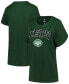 Фото #1 товара Branded Women's Green New York Jets Plus Size Arch Over Logo T-Shirt