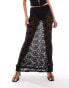 Murci lace maxi skirt co-ord in black