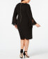 Фото #2 товара Plus Size Illusion Bell-Sleeve Dress