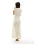 ASOS DESIGN tie front crochet maxi dress in cream