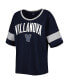Women's Navy Villanova Wildcats Jumbo Arch Striped Half-Sleeve T-shirt