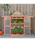 32" x 19" x 54" Wooden Cold Frame Greenhouse PC Board Orange