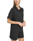 Фото #3 товара Women's Short-Sleeve Gauze Button-Front Camp Shirt