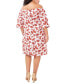 ფოტო #2 პროდუქტის Plus Size Printed Off-The-Shoulder Dress