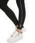 Sport Women's High-Waist Rhinestone-Stripe Logo Leggings Черный / Серебро, L - фото #4