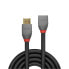 Lindy 1m HDMI 2.0 Extension - Anthra Line - 1 m - HDMI Type A (Standard) - HDMI Type A (Standard) - 3D - 18 Gbit/s - Black