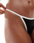 ASOS DESIGN mix and match contrast binding tanga bikini bottom in black Черно-белый, 46 - фото #3