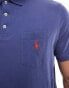 Polo Ralph Lauren icon logo pocket washed jersey polo classic oversized fit in light navy