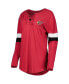 Фото #3 товара Women's Cardinal Arizona Cardinals Athletic Varsity Lace-Up Long Sleeve T-shirt