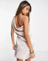 Фото #2 товара Topshop asymmetric cowl mini slip dress in champagne