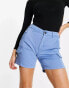 Urban Classics – Cargo-Shorts in Blau mit hohem Bund