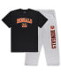 ფოტო #3 პროდუქტის Men's Black and Heather Gray Sport Cincinnati Bengals Big and Tall T-shirt and Pants Sleep Set