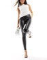 ONLY faux leather leggings in black Черный, XL - EU 42 - фото #2