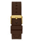 ფოტო #3 პროდუქტის Men's Multi-Function Brown Silicone Watch 42mm