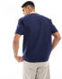 ASOS DESIGN relaxed rib polo with contrast tipping in navy