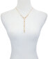 Фото #2 товара T Tahari gold-Tone Clear Light Glass Stone Y Necklace
