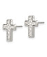 ფოტო #2 პროდუქტის Stainless Steel Brushed Polished and Textured Cross Earrings