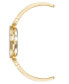 ფოტო #2 პროდუქტის Women's Gold-Tone Alloy Bangle with White Enamel and Crystal Accents Fashion Watch 33mm Set 3 Pieces