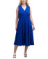 ფოტო #1 პროდუქტის Plus Size V-Neck Sleeveless Midi Dress