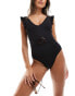 Фото #8 товара New Look frill belted swimsuit in black