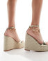 Public Desire Naya wedge espadrille with anklet charms in gold