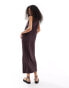 ASOS DESIGN sleeveless maxi dress in chocolate Коричневый, 40 - фото #4