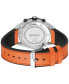 ფოტო #3 პროდუქტის Men's Center Court Quartz Chronograph Orange Leatherand Black Silicone Strap Watch 44mm