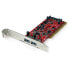 StarTech.com 2 Port PCI SuperSpeed USB 3.0 Adapter Card with SATA Power - PCI - USB 3.2 Gen 1 (3.1 Gen 1) - Red - NEC uPD720202 - 5 - 50 °C - -25 - 70 °C