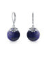 Western Style Filigree Lever Back Gemstones Blue Lapis Lazuli Flat Round Circle Disc Dangle Drops Earrings For Women .925 Sterling Silver