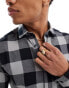 Only & Sons buffalo check shirt in grey and black