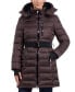 ფოტო #1 პროდუქტის Women's Belted Hooded Puffer Coat, Created for Macy's