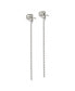 Stainless Steel Polished Bar Front and Back Dangle Earrings