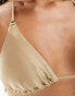 Bershka tie detail triangle bikini top co-ord in bronze