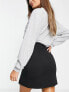 New Look split front mini skirt in black