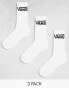 Фото #2 товара Vans classic crew 3 pack socks in white