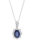 ფოტო #1 პროდუქტის Sapphire (1 ct. t.w.) & Diamond Accent Oval 18" Pendant Necklace in 14k White Gold