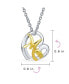 ფოტო #4 პროდუქტის Two Tone Heart Inspirational Message Words MOM Heart Pendant Necklace For Women Mother Gold Plated .925 Sterling Silver