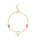 Sanrio and Friends Womens 18kt Gold Plated Bracelet with Bow Charm Pendants - 6.5 + 1", Officially Licensed