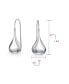 ფოტო #5 პროდუქტის Simple Plain Puffed Teardrop Pear Shaped Rain Drop Earrings For Women Fishhook Threader Polish Sterling Silver 1.5 Inch