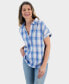 Фото #1 товара Women's Printed Gauze Short-Sleeve Popover Top, Created for Macy's