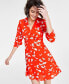 Фото #3 товара Women's Print Collared Mini Dress, Created for Macy's