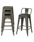 Фото #10 товара Модель стула для кухни costway Набор из 4 низких металлических стульев с 24'' высотой сиденья