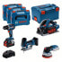 Фото #2 товара BOSCH PROFESSIONAL Kit 18V GSR + GKT + GST + GEX + 4Ah + 2x5.5Ah Sable Saw