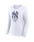 ფოტო #2 პროდუქტის Women's White New York Yankees Long Sleeve T-shirt