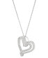 ფოტო #3 პროდუქტის Lab Grown Diamond Double Heart Pendant Necklace (1 ct. t.w.) in Sterling Silver, 16" + 2" extender