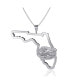 Фото #1 товара Women's Silver-Tone Florida Gators Team State Outline Necklace