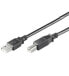 Wentronic USB 2.0 Hi-Speed Cable - black - 3m - 3 m - USB A - USB B - USB 2.0 - 480 Mbit/s - Black