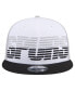 ფოტო #3 პროდუქტის Men's White/Black San Antonio Spurs Throwback Gradient Tech Font 9Fifty Snapback Hat
